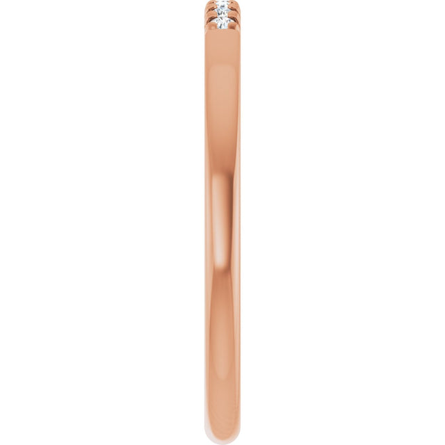 14K Gold Round Lab-Grown Diamond French-Set Seven-Stone Anniversary Band – .03–1/5 CTW - Rose Gold - view 4