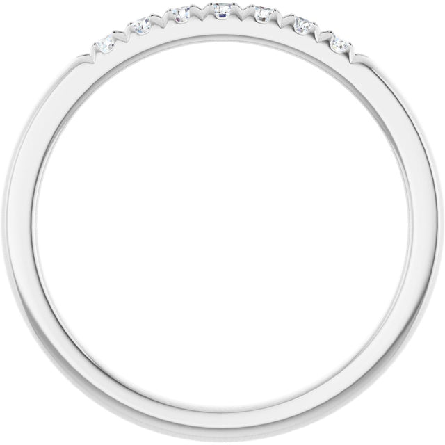 Platinum Round Lab-Grown Diamond French-Set Seven-Stone Anniversary Band – .03–1 1/8 CTW - view 2