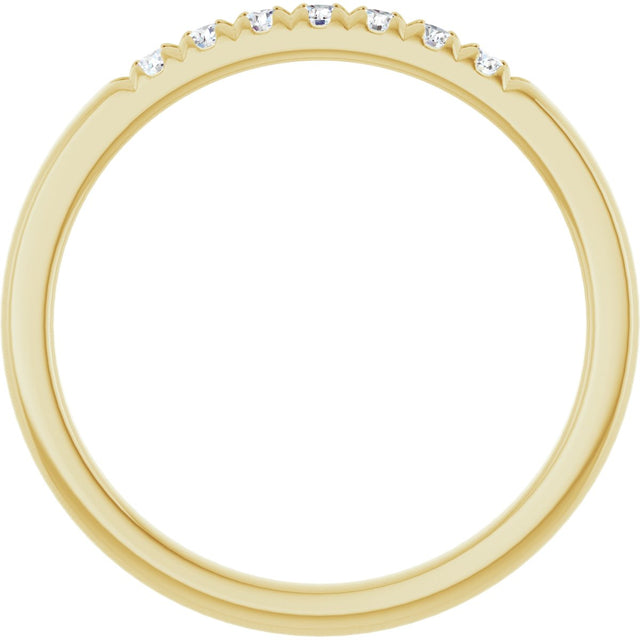 14K Gold Round Lab-Grown Diamond French-Set Seven-Stone Anniversary Band – .03–1/5 CTW - Yellow Gold - view 2