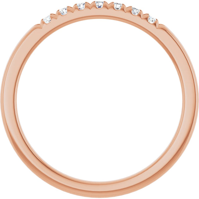 14K Gold Round Lab-Grown Diamond French-Set Seven-Stone Anniversary Band – .03–1/5 CTW - Rose Gold - view 2
