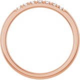 14K Gold Round Natural Diamond French-Set Seven-Stone Anniversary Band – .03–1/5 CTW - Rose Gold - view 2