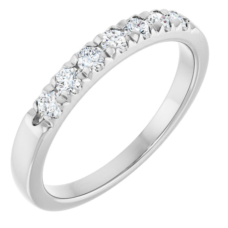 Platinum Round Lab-Grown Diamond French-Set Seven-Stone Anniversary Band – .03–1 1/8 CTW