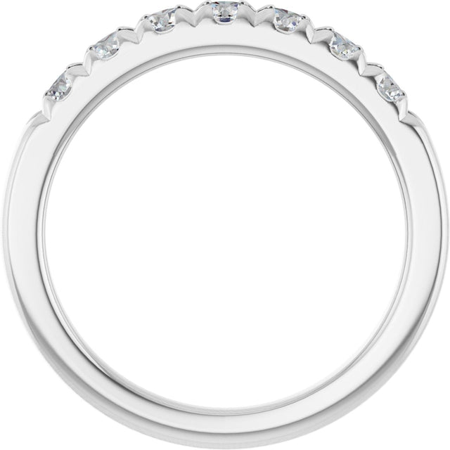 Platinum Round Lab-Grown Diamond French-Set Seven-Stone Anniversary Band – .03–1 1/8 CTW - view 2