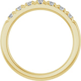 14K Gold Round Natural Diamond French-Set Seven-Stone Anniversary Band – 1/4–7/8 CTW - Yellow Gold - view 2