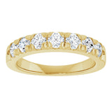14K Gold Round Lab-Grown Diamond French-Set Seven-Stone Anniversary Band – 1/4–1 CTW - Yellow Gold - view 3