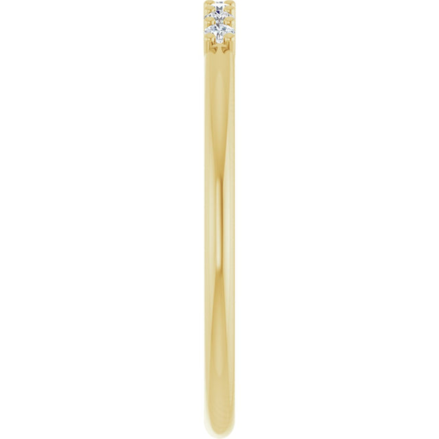 14K Gold Round Lab-Grown Diamond U-Prong Seven-Stone Anniversary Band – 1.5 mm Stones - Yellow Gold - view 4