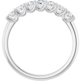 Platinum Round Lab-Grown Diamond U-Prong Seven-Stone Anniversary Band – 2.8 mm Stones - view 2