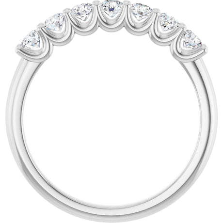 Platinum Round Lab-Grown Diamond U-Prong Seven-Stone Anniversary Band – 2.8 mm Stones - view 2