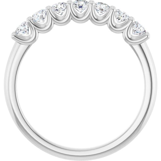 Platinum Round Lab-Grown Diamond U-Prong Seven-Stone Anniversary Band – 2.8 mm Stones - view 2