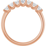 14K Gold Round Lab-Grown Diamond U-Prong Seven-Stone Anniversary Band – 2.8 mm Stones - Rose Gold - view 2