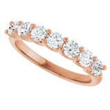 14K Gold Round Natural Diamond U-Prong Seven-Stone Anniversary Band – 2.75 mm Stones - Rose Gold - view 5