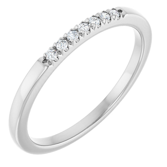 Platinum Round Natural Diamond French-Set Seven-Stone Anniversary Band – .03–1 CTW