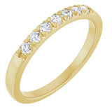 14K Gold Round Natural Diamond French-Set Seven-Stone Anniversary Band – .03–1/5 CTW - Yellow Gold