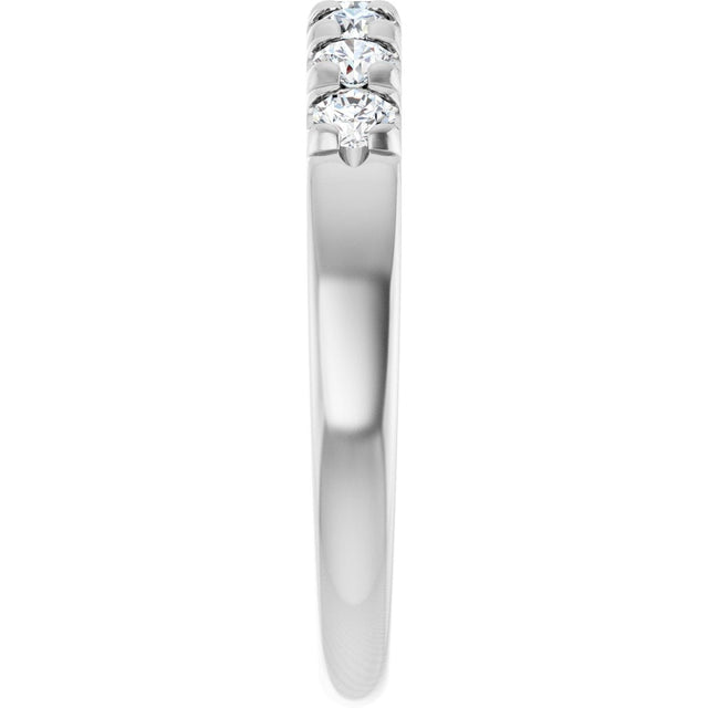 Platinum Round Lab-Grown Diamond French-Set Seven-Stone Anniversary Band – .03–1 1/8 CTW - view 4