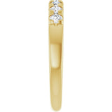 14K Gold Round Lab-Grown Diamond French-Set Seven-Stone Anniversary Band – 1/4–1 CTW - Yellow Gold - view 4