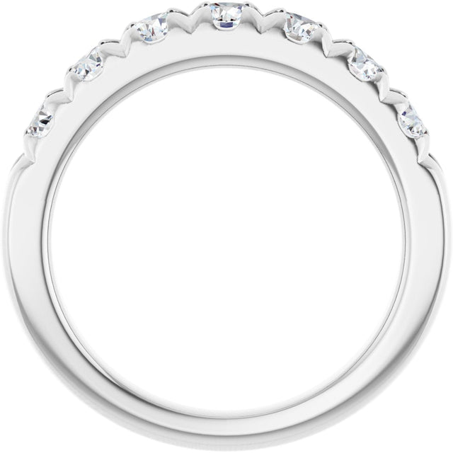 Platinum Round Natural Diamond French-Set Seven-Stone Anniversary Band – .03–1 CTW - view 2