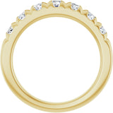 14K Gold Round Lab-Grown Diamond French-Set Seven-Stone Anniversary Band – 1/4–1 CTW - Yellow Gold - view 2