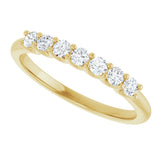 14K Gold Round Lab-Grown Diamond U-Prong Seven-Stone Anniversary Band – 2.25 mm Stones - Yellow Gold - view 5