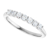 Platinum Round Natural Diamond U-Prong Seven-Stone Anniversary Band – 2.25 mm Stones - view 5