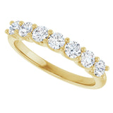 14K Gold Round Natural Diamond U-Prong Seven-Stone Anniversary Band – 3 mm Stones - Yellow Gold - view 5