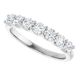 Platinum Round Lab-Grown Diamond U-Prong Seven-Stone Anniversary Band – 3 mm Stones - view 5