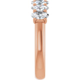 14K Gold Oval Lab-Grown Diamond U-Prong Seven-Stone Anniversary Band – 5x3 mm Stones - Rose Gold - view 4