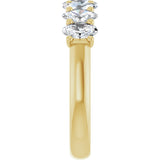 14K Gold Oval Lab-Grown Diamond U-Prong Seven-Stone Anniversary Band – 5x3 mm Stones - Yellow Gold - view 4