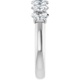 Platinum Oval Lab-Grown Diamond U-Prong Seven-Stone Anniversary Band – 5x3 mm Stones - view 4