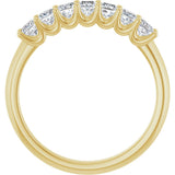 14K Gold Square Lab-Grown Diamond U-Prong Seven-Stone Anniversary Band – 1/6–7/8 CTW - Yellow Gold - view 2