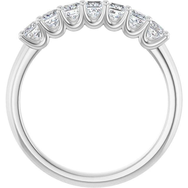Platinum Square Natural Diamond U-Prong Seven-Stone Anniversary Band – 1/6–5/8 CTW - view 2