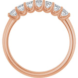 14K Gold Square Natural Diamond U-Prong Seven-Stone Anniversary Band – 1/6–5/8 CTW - Rose Gold - view 2