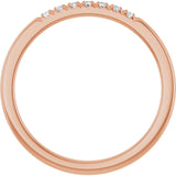 14K Gold Round Lab-Grown Diamond French-Set Seven-Stone Anniversary Band – .03–1/5 CTW - Rose Gold - view 2
