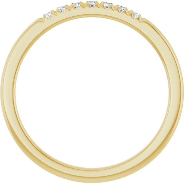 14K Gold Round Natural Diamond French-Set Seven-Stone Anniversary Band – .03–1/5 CTW - Yellow Gold - view 2