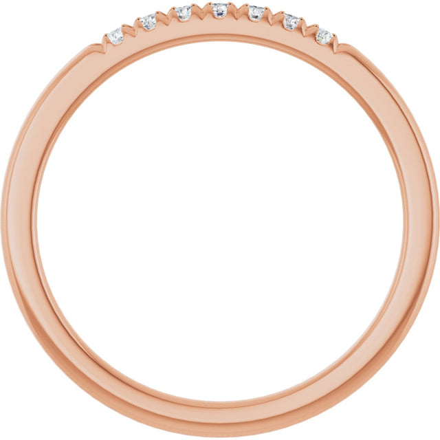 14K Gold Round Natural Diamond French-Set Seven-Stone Anniversary Band – .03–1/5 CTW - Rose Gold - view 2