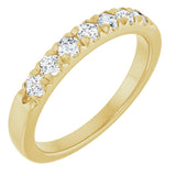 14K Gold Round Natural Diamond French-Set Seven-Stone Anniversary Band – 1/4–7/8 CTW - Yellow Gold