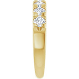 14K Gold Round Natural Diamond French-Set Seven-Stone Anniversary Band – 1 CTW - Yellow Gold - view 4
