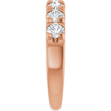 14K Gold Round Natural Diamond French-Set Seven-Stone Anniversary Band – 1 CTW - Rose Gold - view 4