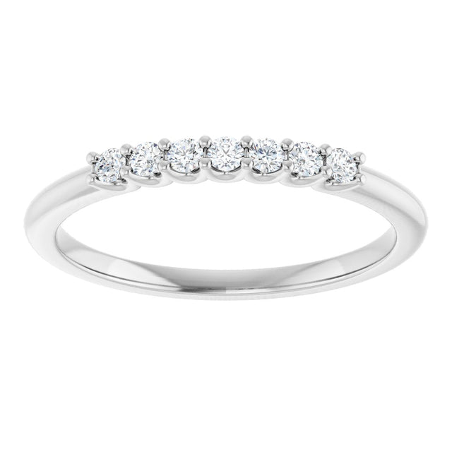 Platinum Round Lab-Grown Diamond U-Prong Seven-Stone Anniversary Band – 1.7 mm Stones - view 3