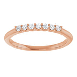 14K Gold Round Natural Diamond U-Prong Seven-Stone Anniversary Band – 1.5 mm Stones - Rose Gold - view 3
