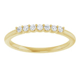 14K Gold Round Natural Diamond U-Prong Seven-Stone Anniversary Band – 1.7 mm Stones - Yellow Gold - view 3