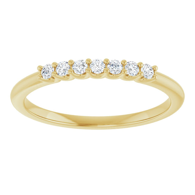 14K Gold Round Natural Diamond U-Prong Seven-Stone Anniversary Band – 1.5 mm Stones - Yellow Gold - view 3