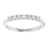 Platinum Round Natural Diamond U-Prong Seven-Stone Anniversary Band – 2 mm Stones - view 3
