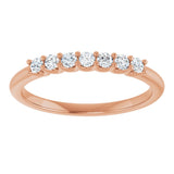 14K Gold Round Natural Diamond U-Prong Seven-Stone Anniversary Band – 2 mm Stones - Rose Gold - view 3