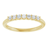 14K Gold Round Natural Diamond U-Prong Seven-Stone Anniversary Band – 2 mm Stones - Yellow Gold - view 3