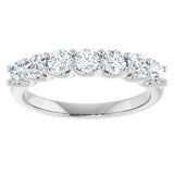Platinum Round Natural Diamond U-Prong Seven-Stone Anniversary Band – 3.2 mm Stones - view 3