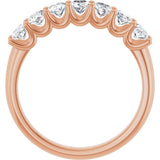 14K Gold Oval Lab-Grown Diamond U-Prong Seven-Stone Anniversary Band – 5x3 mm Stones - Rose Gold - view 2