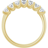 14K Gold Oval Lab-Grown Diamond U-Prong Seven-Stone Anniversary Band – 5x3 mm Stones - Yellow Gold - view 2