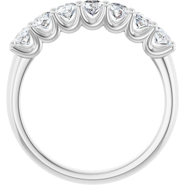 Platinum Oval Natural Diamond U-Prong Seven-Stone Anniversary Band – 1 1/2–2 1/2 CTW - view 2