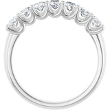 Platinum Oval Lab-Grown Diamond U-Prong Seven-Stone Anniversary Band – 5x3 mm Stones - view 2