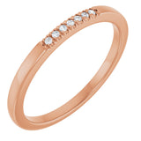 14K Gold Round Lab-Grown Diamond French-Set Seven-Stone Anniversary Band – .03–1/5 CTW - Rose Gold
